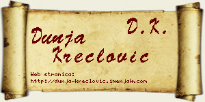Dunja Kreclović vizit kartica